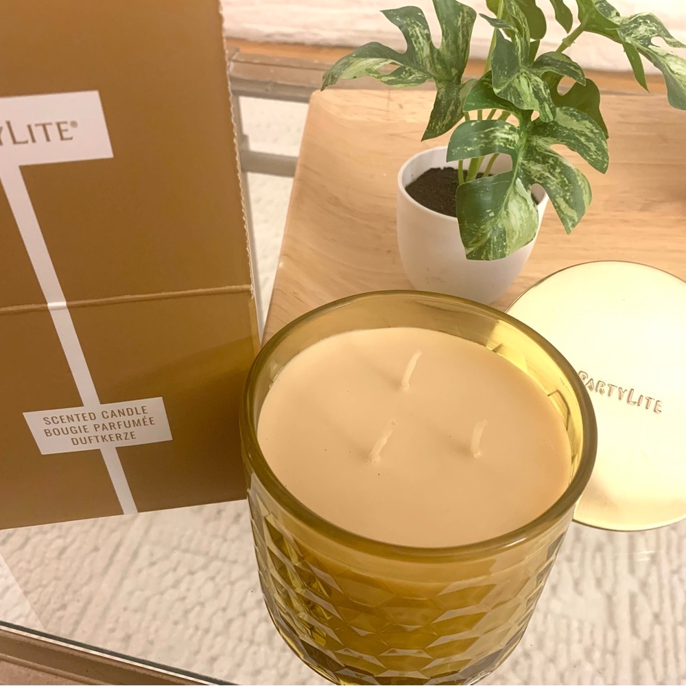 NWT PartyLite Honey and Amber Scent Candle